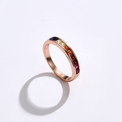 ODM degli anelli di fidanzamento di zircone di 8.3in 0.07oz Sterling Silver Crystal Ring 14k