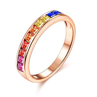 ODM degli anelli di fidanzamento di zircone di 8.3in 0.07oz Sterling Silver Crystal Ring 14k