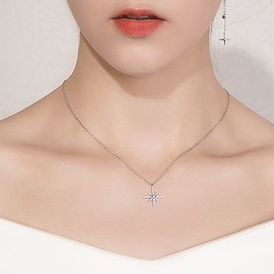 0.67in 41cm Shinny lo SGS della collana della luna della stella d'oro di Sterling Silver Jewelry Necklaces 18k
