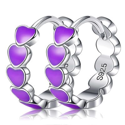 Perni infilati di grammo 0.15mm Sterling Silver Heart Earrings Heart della CZ 0,85