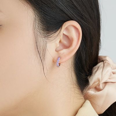 Perni infilati di grammo 0.15mm Sterling Silver Heart Earrings Heart della CZ 0,85