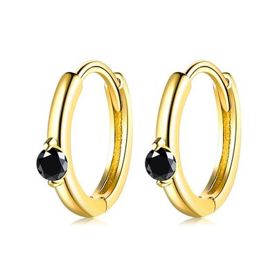 gli orecchini del cerchio dell'oro di acciaio inossidabile di 1.6g 1.5x0.3cm fanno festa il ODM d'argento reale degli orecchini della CZ