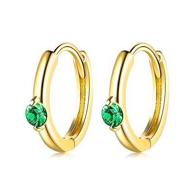 gli orecchini del cerchio dell'oro di acciaio inossidabile di 1.6g 1.5x0.3cm fanno festa il ODM d'argento reale degli orecchini della CZ