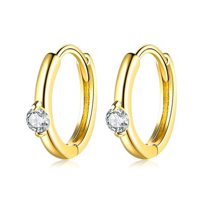 gli orecchini del cerchio dell'oro di acciaio inossidabile di 1.6g 1.5x0.3cm fanno festa il ODM d'argento reale degli orecchini della CZ