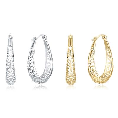 l'oro della luce dell'orecchino del metallo della lega d'argento di 3x2.1cm ha lucidato Sterling Platinum Plated