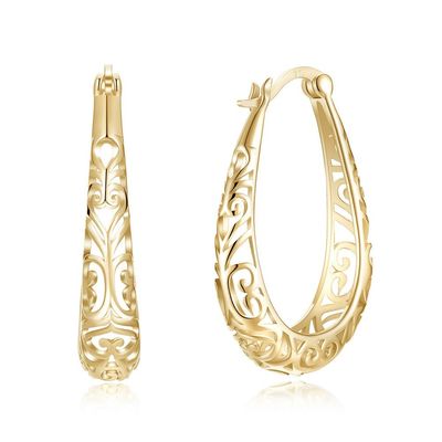 l'oro della luce dell'orecchino del metallo della lega d'argento di 3x2.1cm ha lucidato Sterling Platinum Plated