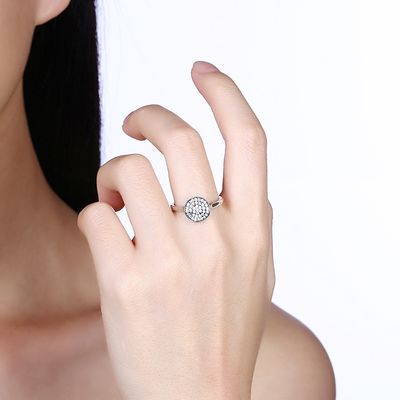 Adatti Ring Zircon Diamonds Stone 925 Sterling Silver Engagement Wedding Band Ring For Women