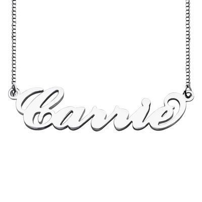 oro su ordinazione a catena Carrie Style Name Necklace delle collane 18K dell'argento 0.07oz di 55cm