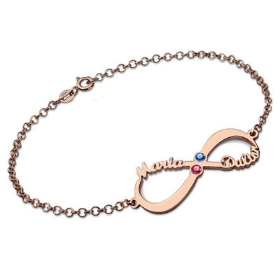 1.76in 5 braccialetto d'argento su ordinazione della lettera di nome di Birthstone 5A CZ dei braccialetti di grammo