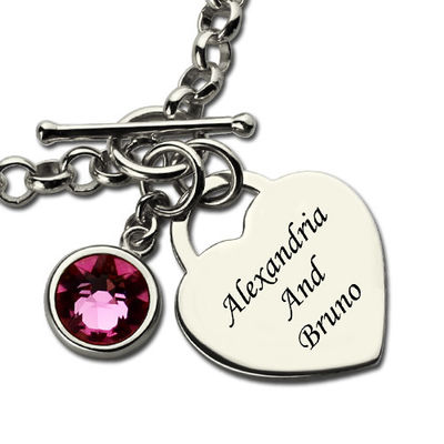 braccialetti a forma di del cuore d'argento S925 di 0.72X0.6in 0.7oz Sterling Silver Personalized Bracelet Stainless