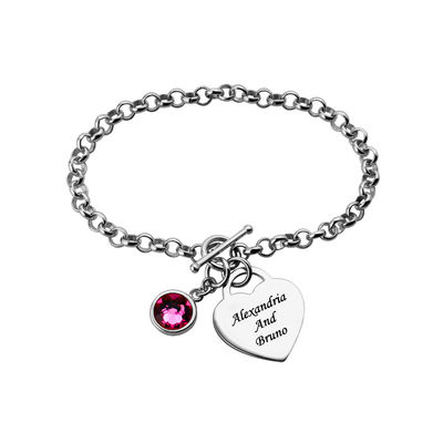 braccialetti a forma di del cuore d'argento S925 di 0.72X0.6in 0.7oz Sterling Silver Personalized Bracelet Stainless