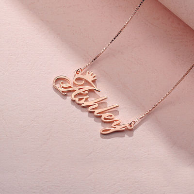 OEM d'argento su ordinazione Rose Gold Crown Necklace unisex delle collane di 0.07oz 1.8ft