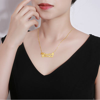 collana iniziale commemorativa di nome della collana S925 dell'oro di 1.8ft 0.07oz Emoji