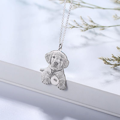 collana personale d'avanguardia d'argento su ordinazione 2.2cm della medaglietta per cani delle collane S925 di 0.87in