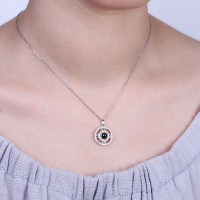 ODM proiettivo della collana della foto dell'amica d'argento su ordinazione delle collane 0.17oz di 0.28in