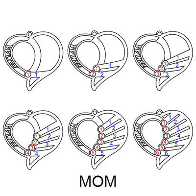 SGS della collana del cuore di amore inciso collana del pendente della foto personale 0.1in 7gram