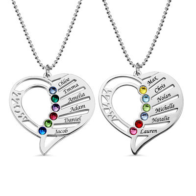 SGS della collana del cuore di amore inciso collana del pendente della foto personale 0.1in 7gram