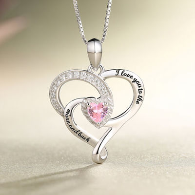 Diamond Necklace Moon Birthstone Necklace SGS a forma di cuore di 0.2in 0.14oz