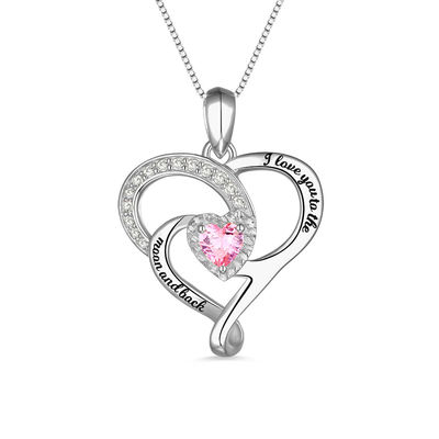 Diamond Necklace Moon Birthstone Necklace SGS a forma di cuore di 0.2in 0.14oz