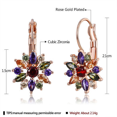 l'OEM su ordinazione degli orecchini del cerchio del cristallo 2.14g di 21mm ciondola i gioielli degli orecchini del cerchio di goccia