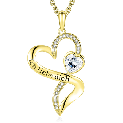 il cuore del doppio 0.29oz di 18in ha modellato l'amore senza fine dell'oro della collana con il cristallo bianco di Austrian crystal