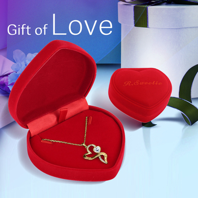 il cuore del doppio 0.29oz di 18in ha modellato l'amore senza fine dell'oro della collana con il cristallo bianco di Austrian crystal
