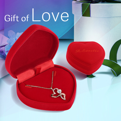 Il rodio dei cristalli della collana 18in 0.29oz Austrian crystal di Rose Gold Crystal Double Heart ha placcato