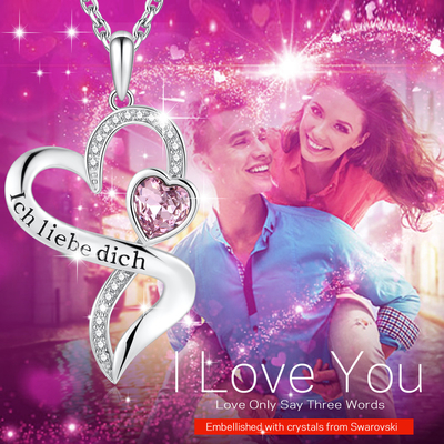 Sterling Silver Heart Pendant Necklace inciso con il cristallo porpora di Austrian crystal