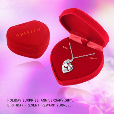 nichel di amore del doppio di 1.92x1.6cm 925 Sterling Silver Heart Pendant Necklace libero