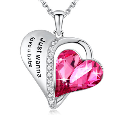 amore estetico U Babe Heart di 0.79x0.98in Sterling Silver Heart Pendant Necklace