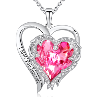 il doppio argento del pendente di forma del cuore di 1.18x0.98in ha placcato con i cristalli di Austrian crystal