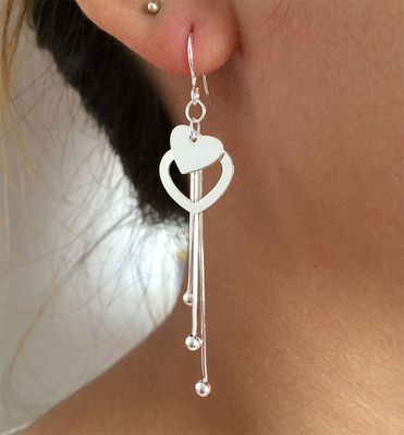 990 orecchini pendenti lunghi della nappa 0.19oz di Sterling Silver Jewelry Earrings 7.1cm