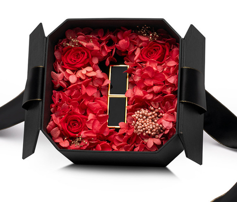 Rose Flower Gift Jewelry Box nera 0,406 chilogrammi per l'anello dell'orecchino della collana